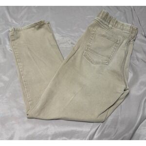 Iron Co. 5 Pocket Straight Leg Jeans Tan Men's 34x32 Stretch Work Casual Comfort